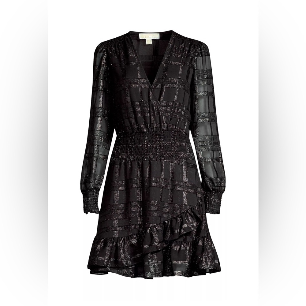 Michael Kors Metallic Blouson Flare Dress